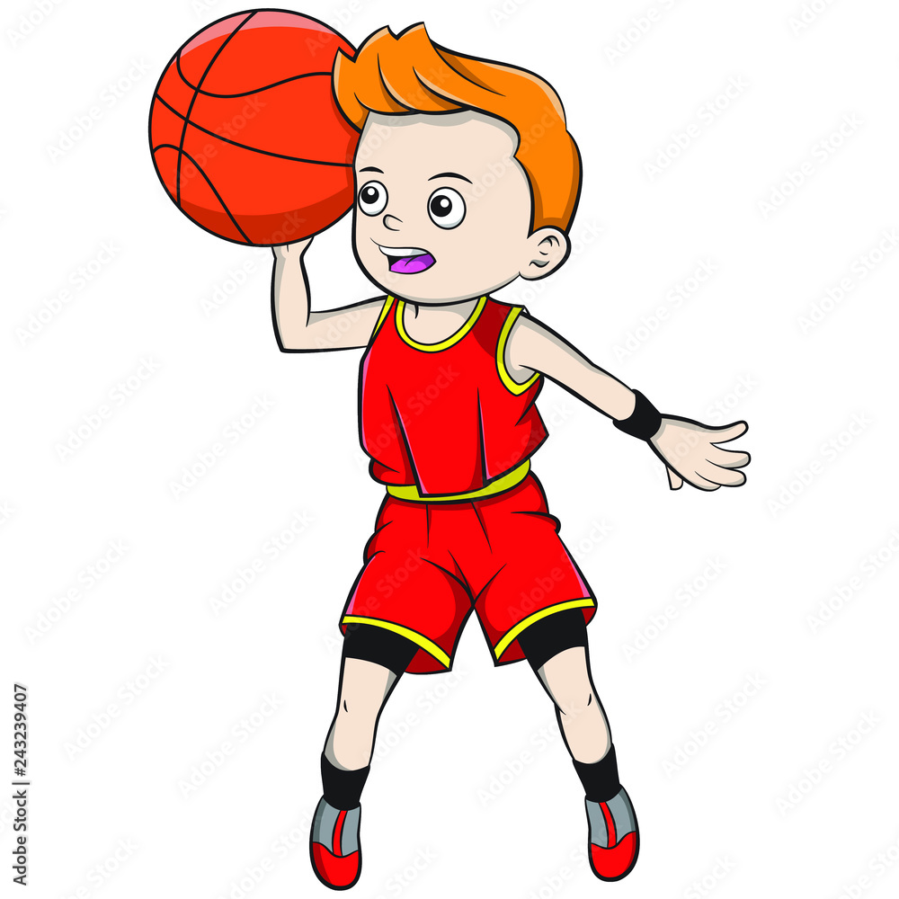 cartoon boy playing basketball cartoon boy playing basketball