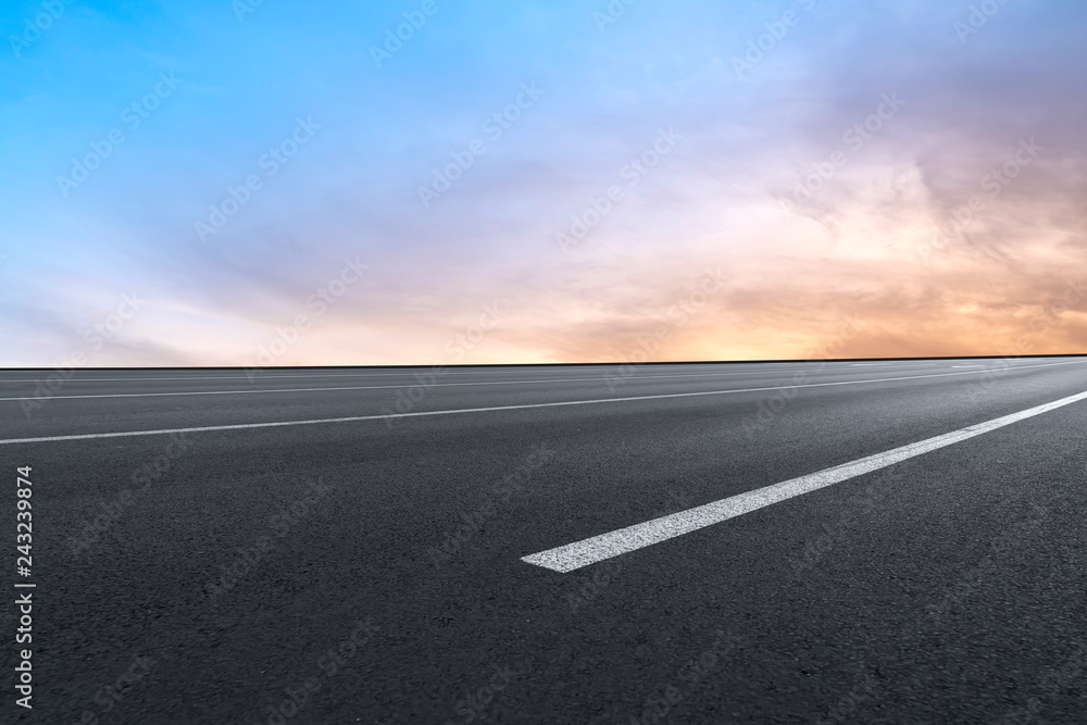 Fototapeta premium Air highway asphalt road and beautiful sky scenery