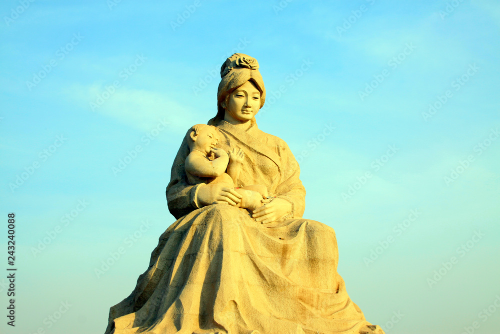 Mother river sculpture in Luanhe County, China