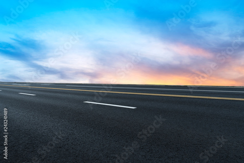 Air highway asphalt road and beautiful sky scenery