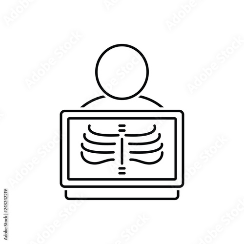 Black line icon for radiology 