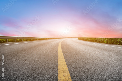 Air highway asphalt road and beautiful sky scenery