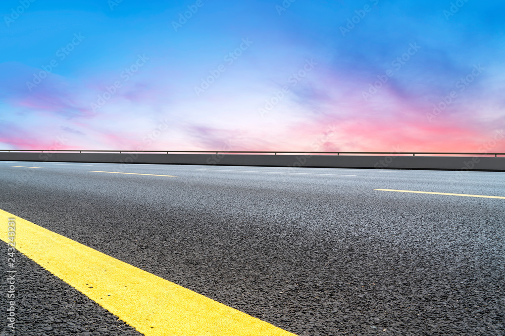 Air highway asphalt road and beautiful sky scenery Air highway asphalt road and beautiful sky scenery