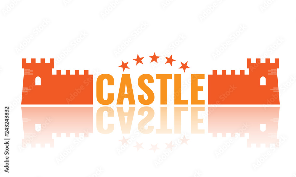 Fototapeta premium Authentic Castle tower symbol for logo or icon design. Vector illustration.
