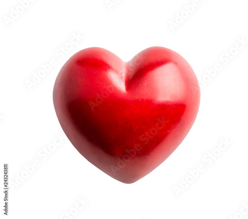 Valentines red heart isolated on white background