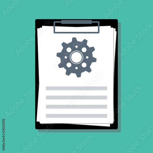 paper holder with gear, repair manual concept