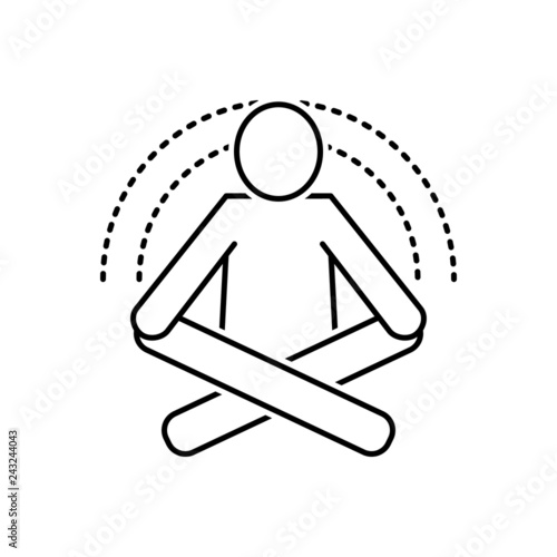 Black line icon for yoga  