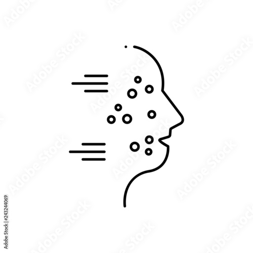 Black line icon for allergy 