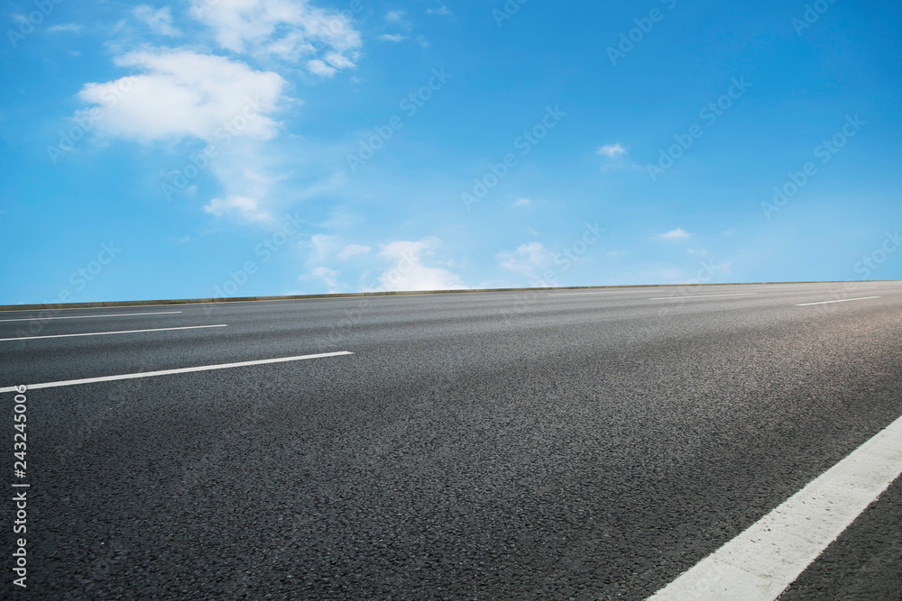 Air highway asphalt road and beautiful sky scenery