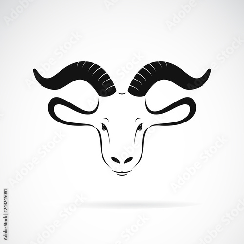 Vector of goat head design on a white background, Animal farm. Easy editable layered vector illustration.