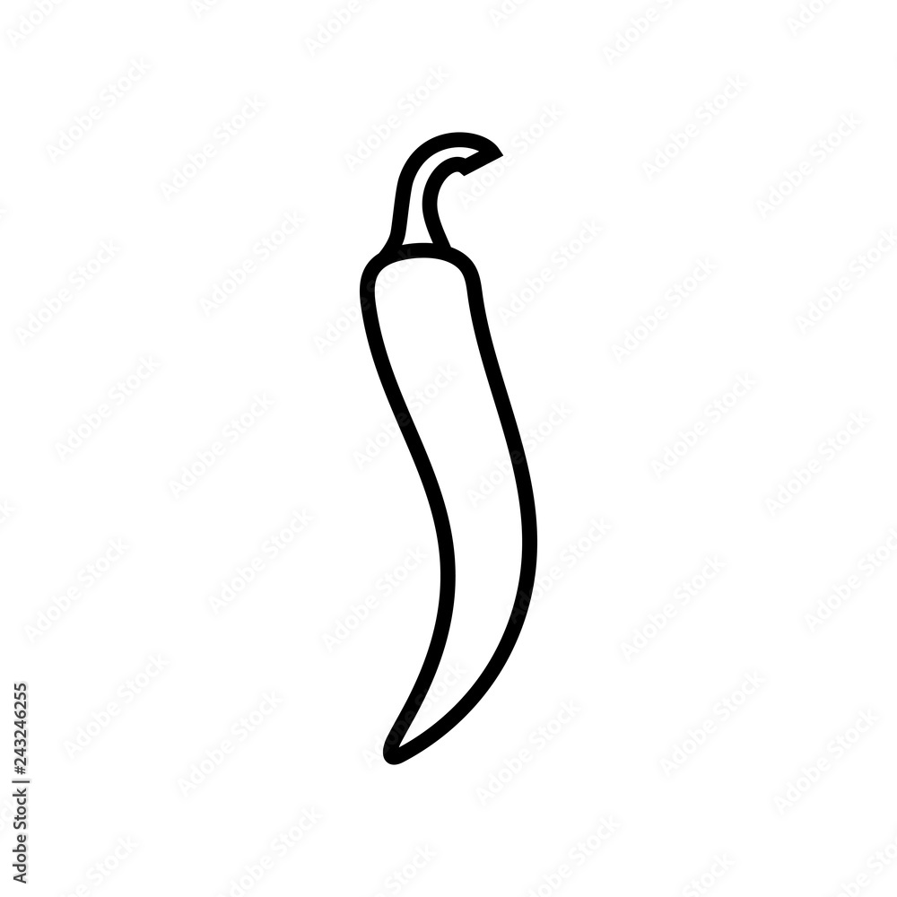 Hot cayenne long slim chili pepper icon. Graphic elements for your design Hot cayenne long slim chili pepper icon. Graphic elements for your design