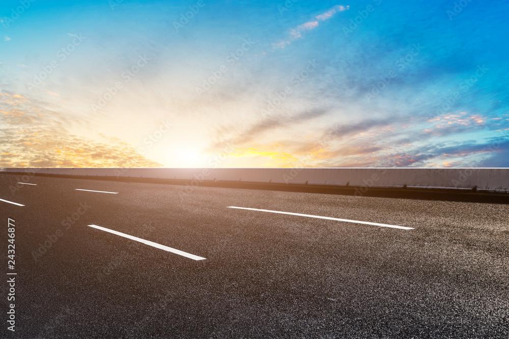 Fototapeta premium Air highway asphalt road and beautiful sky scenery