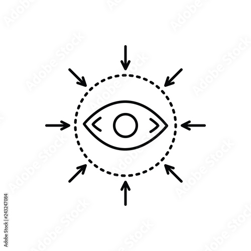 Black line icon for eye