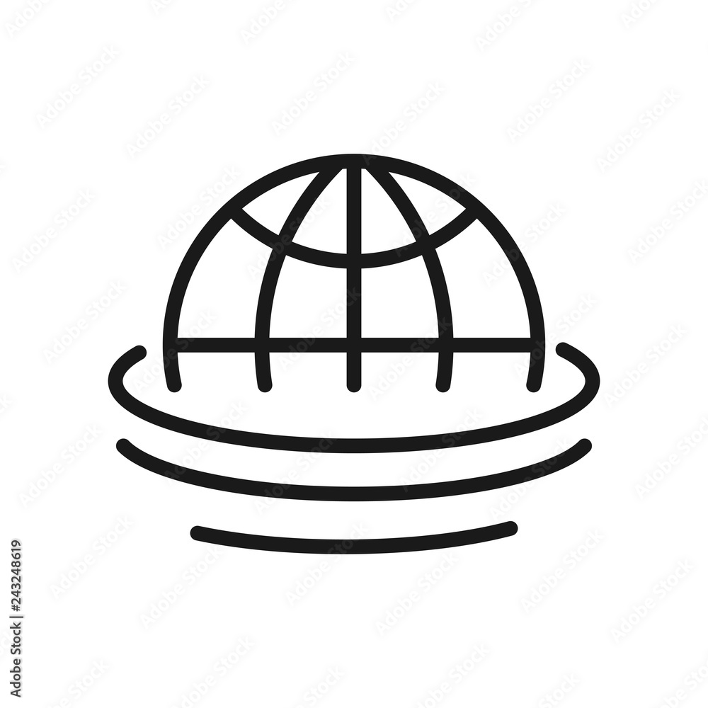 Fototapeta premium Globe - outline icon on white background. Editable stroke. Vector illustration