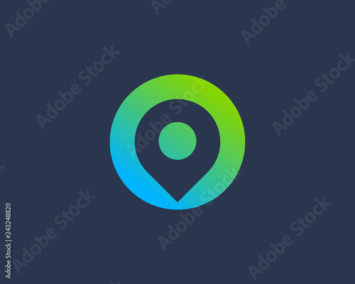 Letter O geotag logo icon design template elements