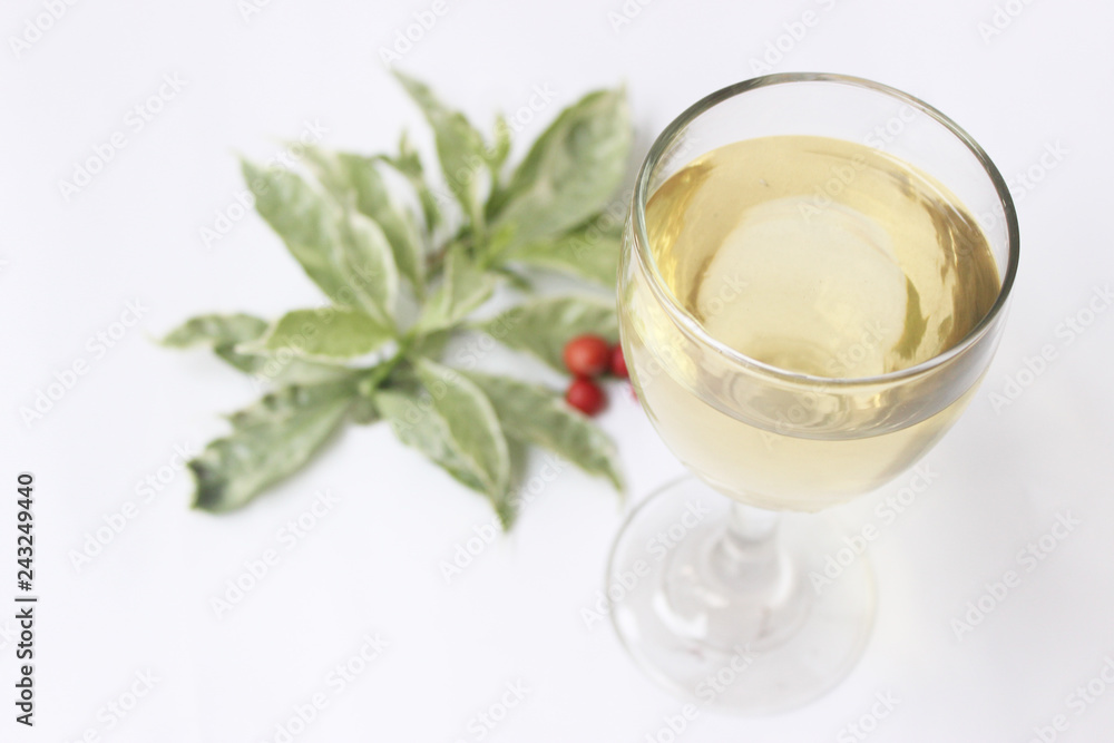 Green Tea in glass isolated on white Green Tea in glass isolated on white