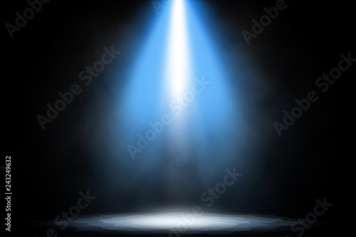 Blue light on stage background.