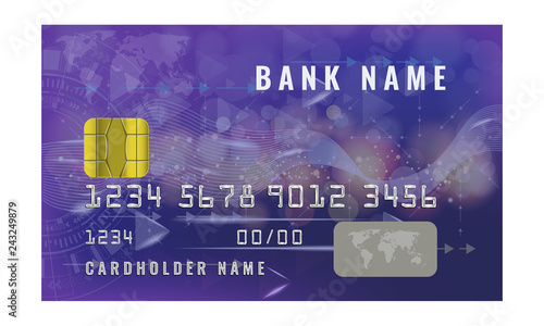 Realistic credit bank design template. Vector illustration.