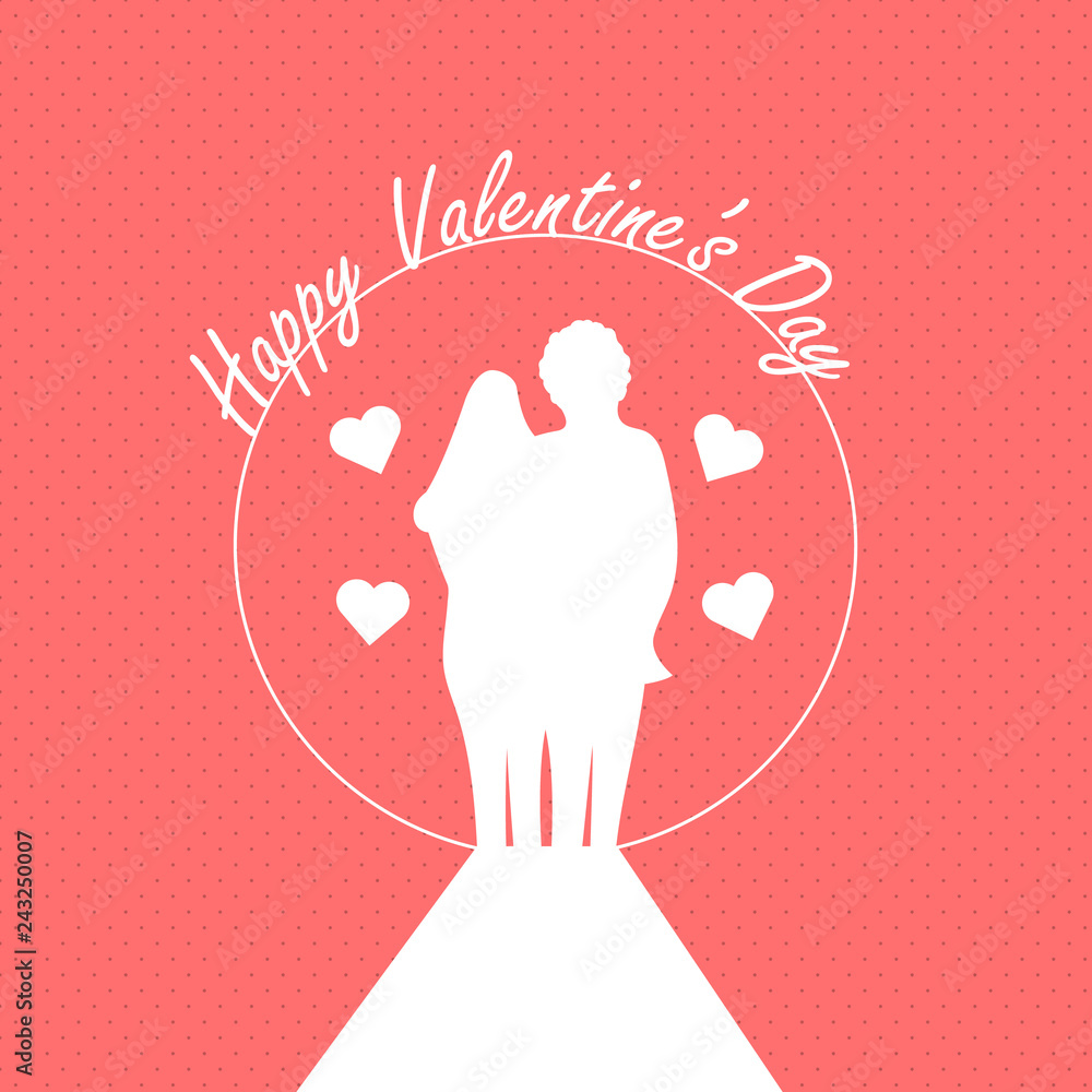 Valentine's day card with two lovers vector design Valentine's day card with two lovers vector design