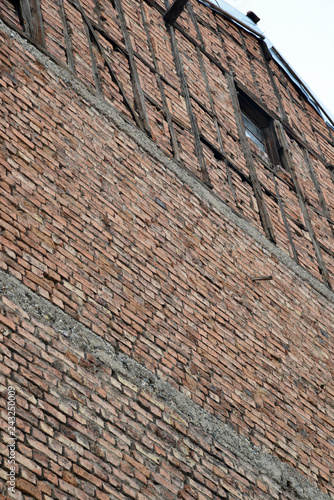 old brick wall of a house