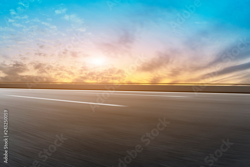 Air highway asphalt road and beautiful sky scenery