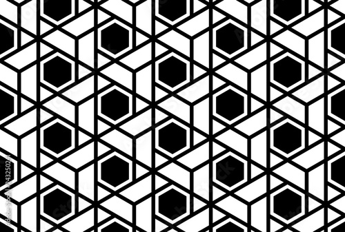 The geometric pattern with lines. Seamless vector background. White and black texture. Graphic modern pattern. Simple lattice graphic design