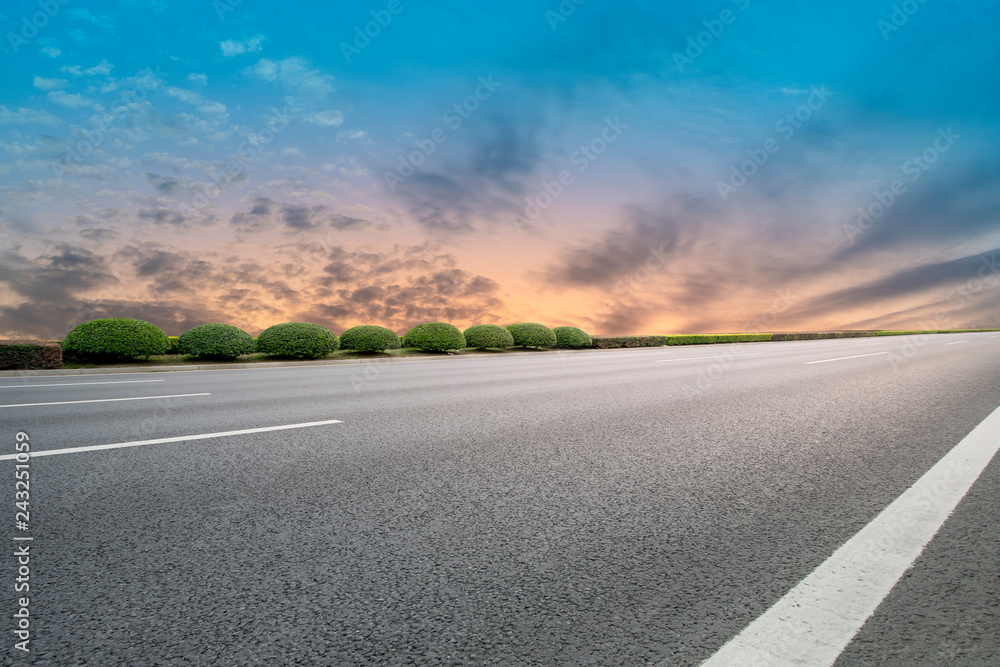 Air highway asphalt road and beautiful sky scenery Air highway asphalt road and beautiful sky scenery