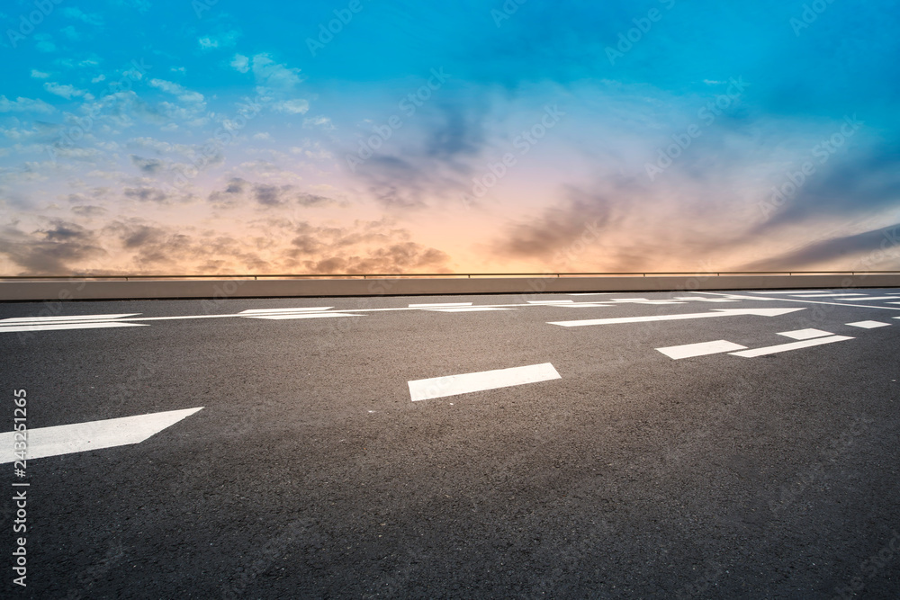 Fototapeta premium Air highway asphalt road and beautiful sky scenery