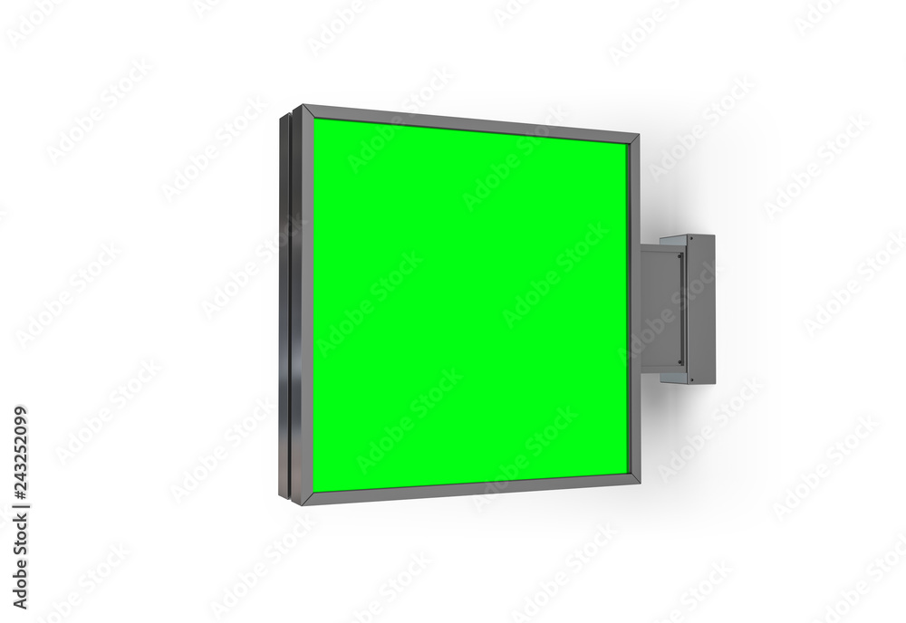 Isolated squared store sign mockup 3D rendering Isolated squared store sign mockup 3D rendering