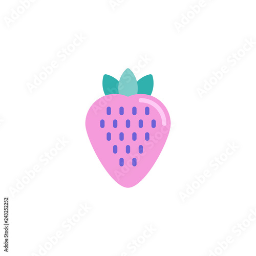 Strawberry flat icon, vector sign, colorful pictogram isolated on white. Sweet berry strawberry symbol, logo illustration. Flat style design