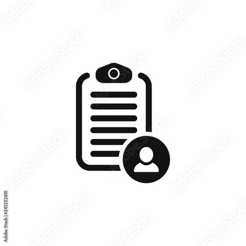 Checklist with icon man. vector simple symbol EPS10