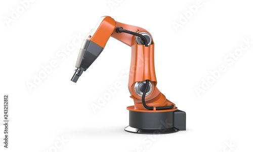 3D render of robot arm isolated on white