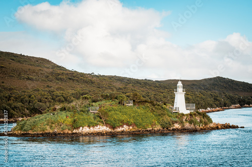 Lighthouse on Bonnet Island, Hells Gate, Macquarie Harbour in Western Tasmania, Australia © Thomas Jastram