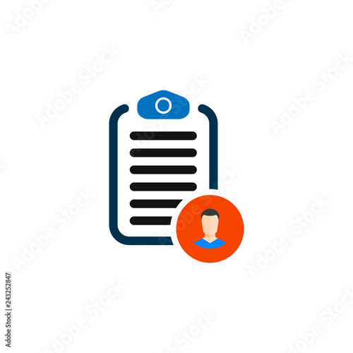Checklist with icon man. vector simple symbol EPS10