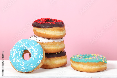 Fototapet Best Baked Doughnuts with frosting