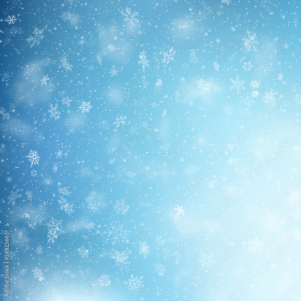 Blue Christmas snowflakes background. EPS 10