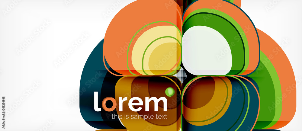 Abstract background - geometric multicolored round shapes composition. Trendy abstract layout template for business or technology presentation Abstract background - geometric multicolored round shapes composition. Trendy abstract layout template for business or technology presentation