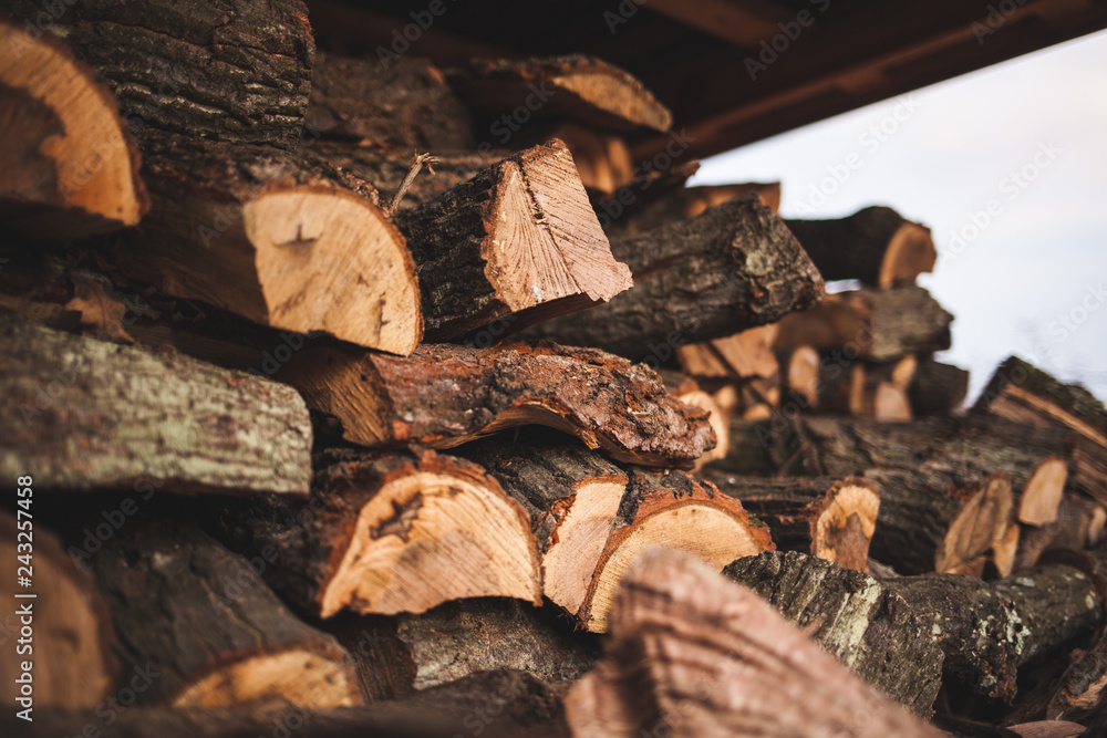 firewood ax stacked for winter firewood ax stacked for winter