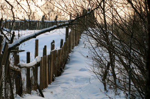 Winter rural landscape. Nature background. © flexelf