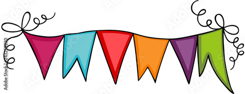 Triangle flag banner of party

