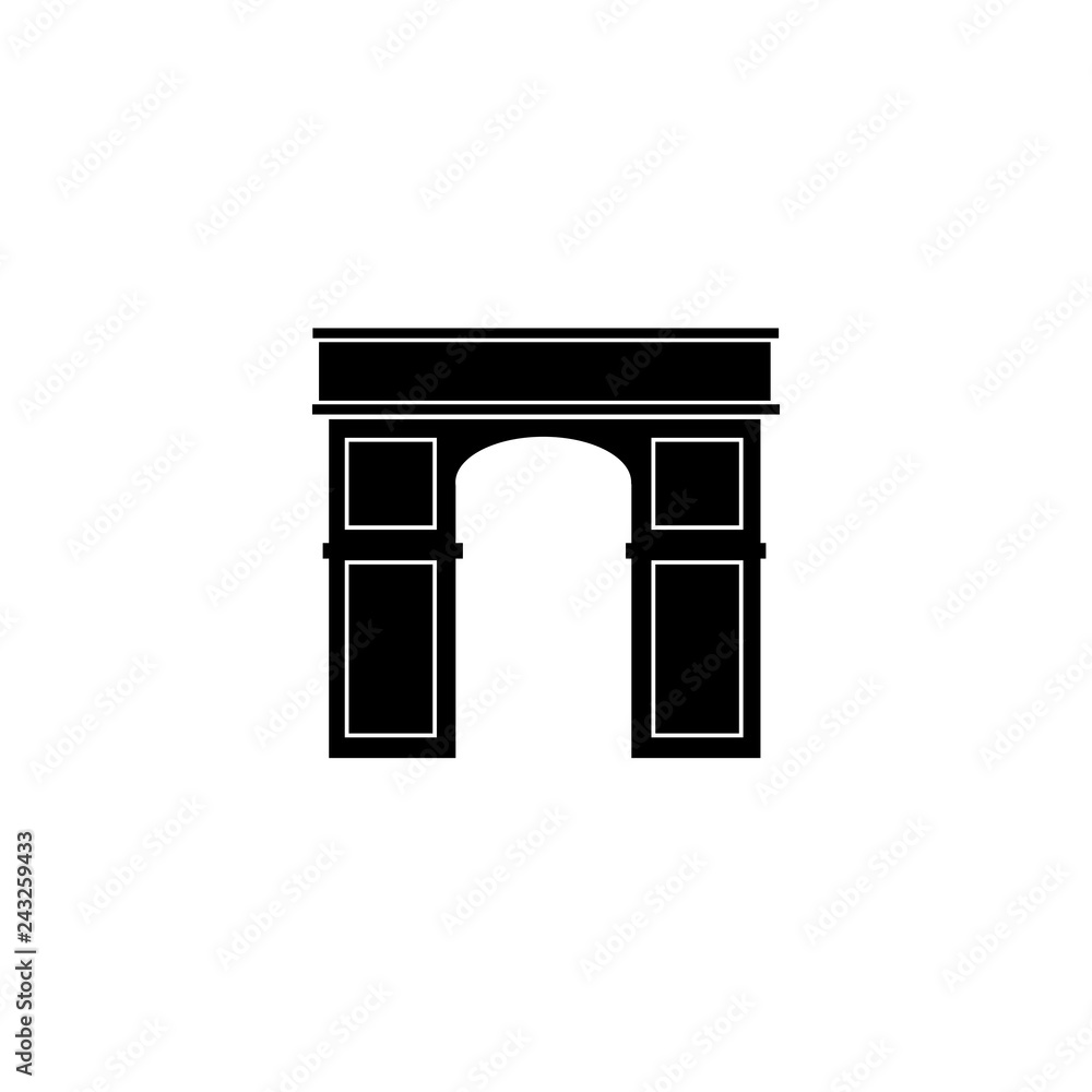 Triumphal arch vector icon on white background. Triumphal arch vector icon on white background.