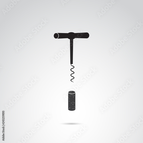 Corkscrew vector icon isolated on white background.