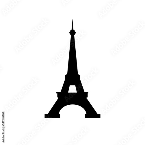 Eiffel Tower, Paris vector icon. 