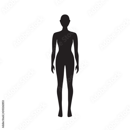 Female silhouette vector icon. 