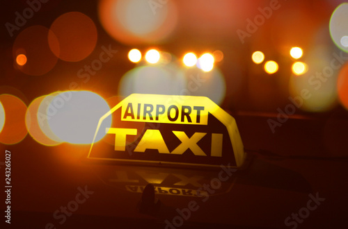Close Up Of Airport Taxi Board