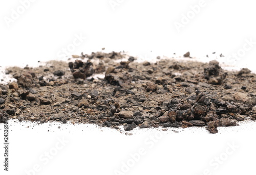 Coal ash isolated on white background