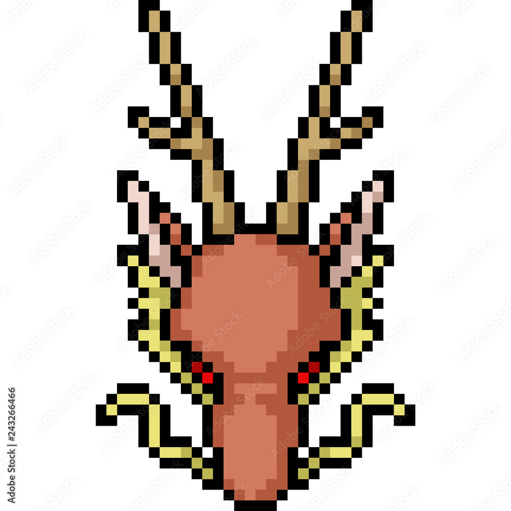 Fototapeta premium vector pixel art dragon head