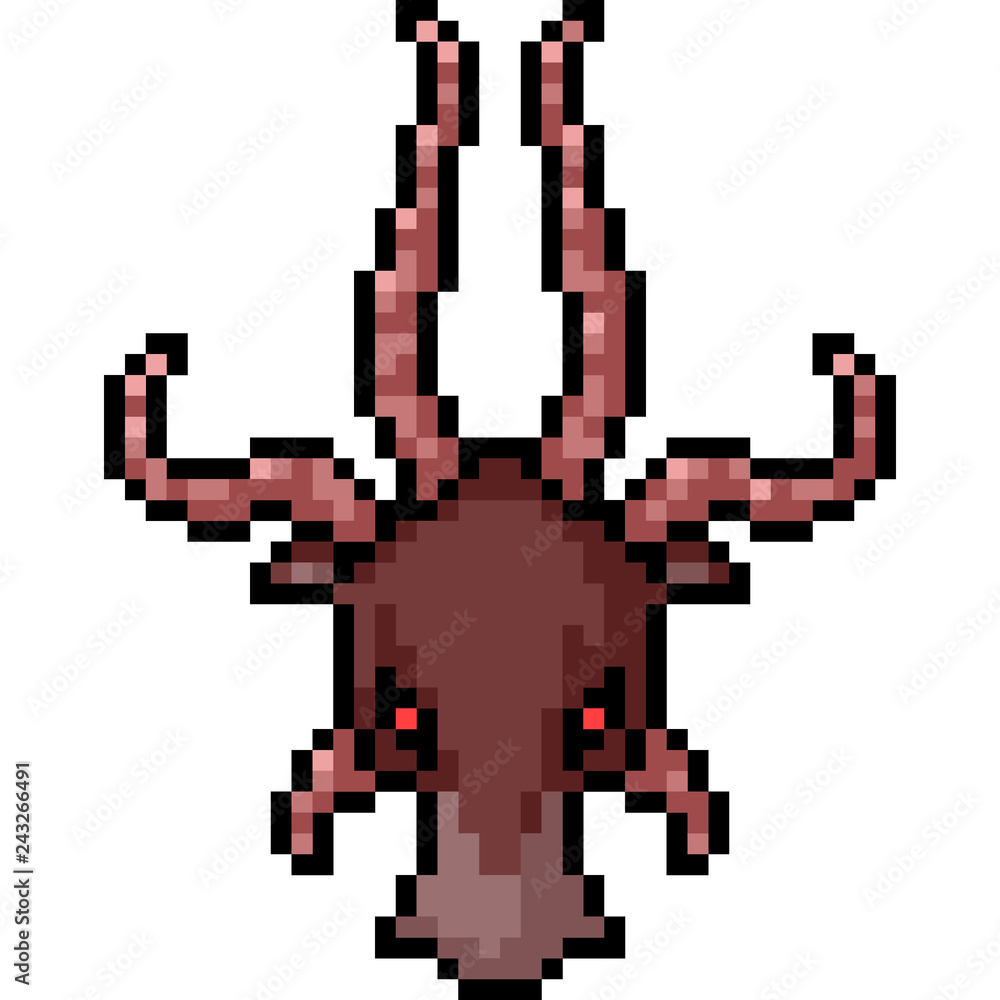 Fototapeta premium vector pixel art monster head