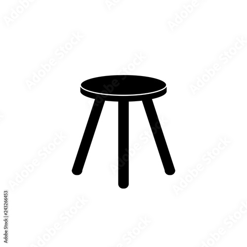 Wooden stool, chair vector icon.