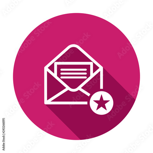 Envelope icon with star sign. Envelope icon and best, favorite, rating symbol. Vector icon
